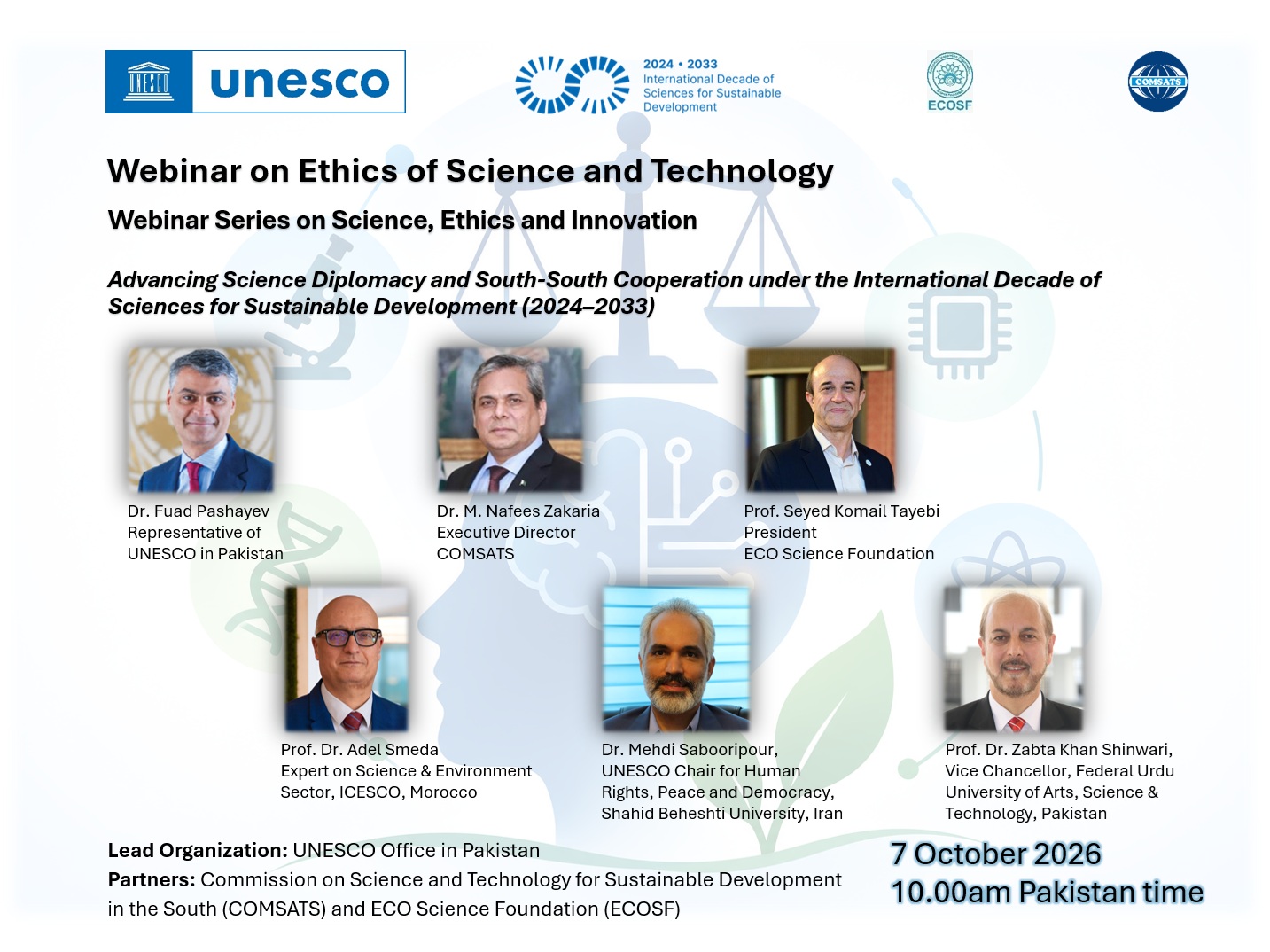 Webinar 2: Ethics of Science and Technology