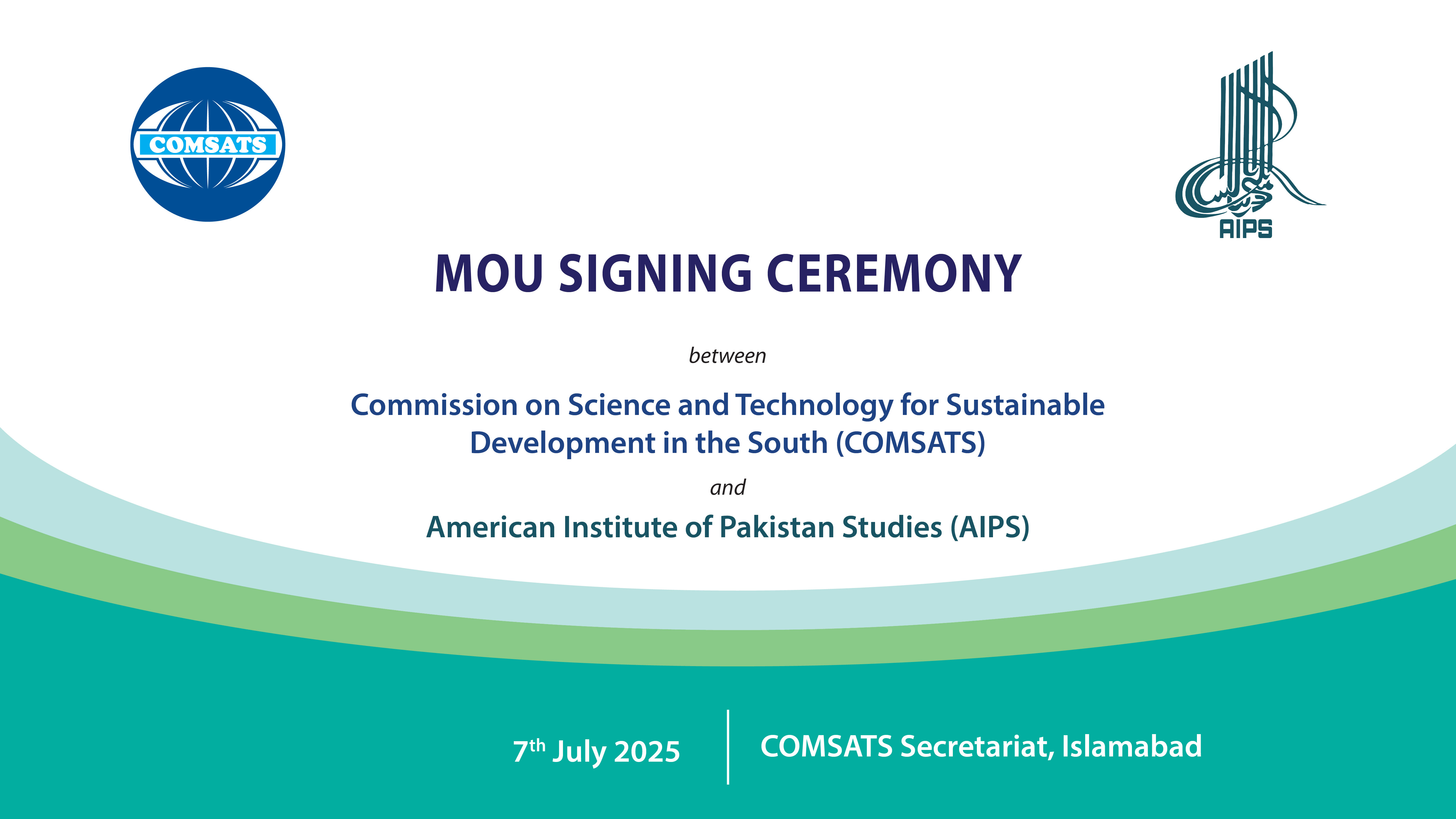 MoU Signing Ceremony between COMSATS and AIPS